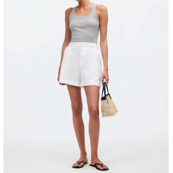 Madewell Pants - NWT | Madewell Clean Button-Tab Shorts in 100% Linen | Sz 10